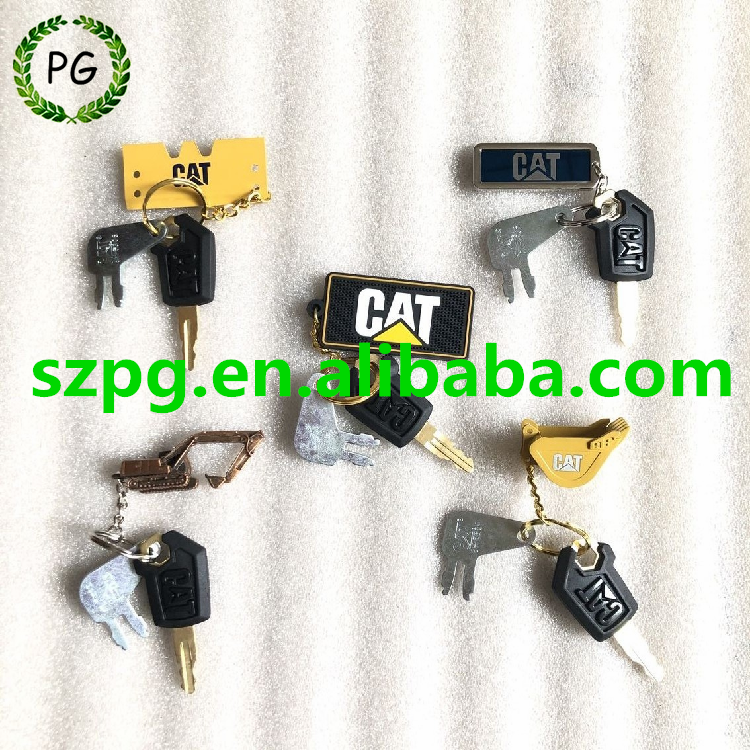 8H5306 5P8500 Ignition Key with Delicate Key Chain for Excavator
